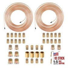 2 Sets 3/16 Brake Lines Kit,25 Ft Flexible Copper Brake Line 3/16 with Brakes