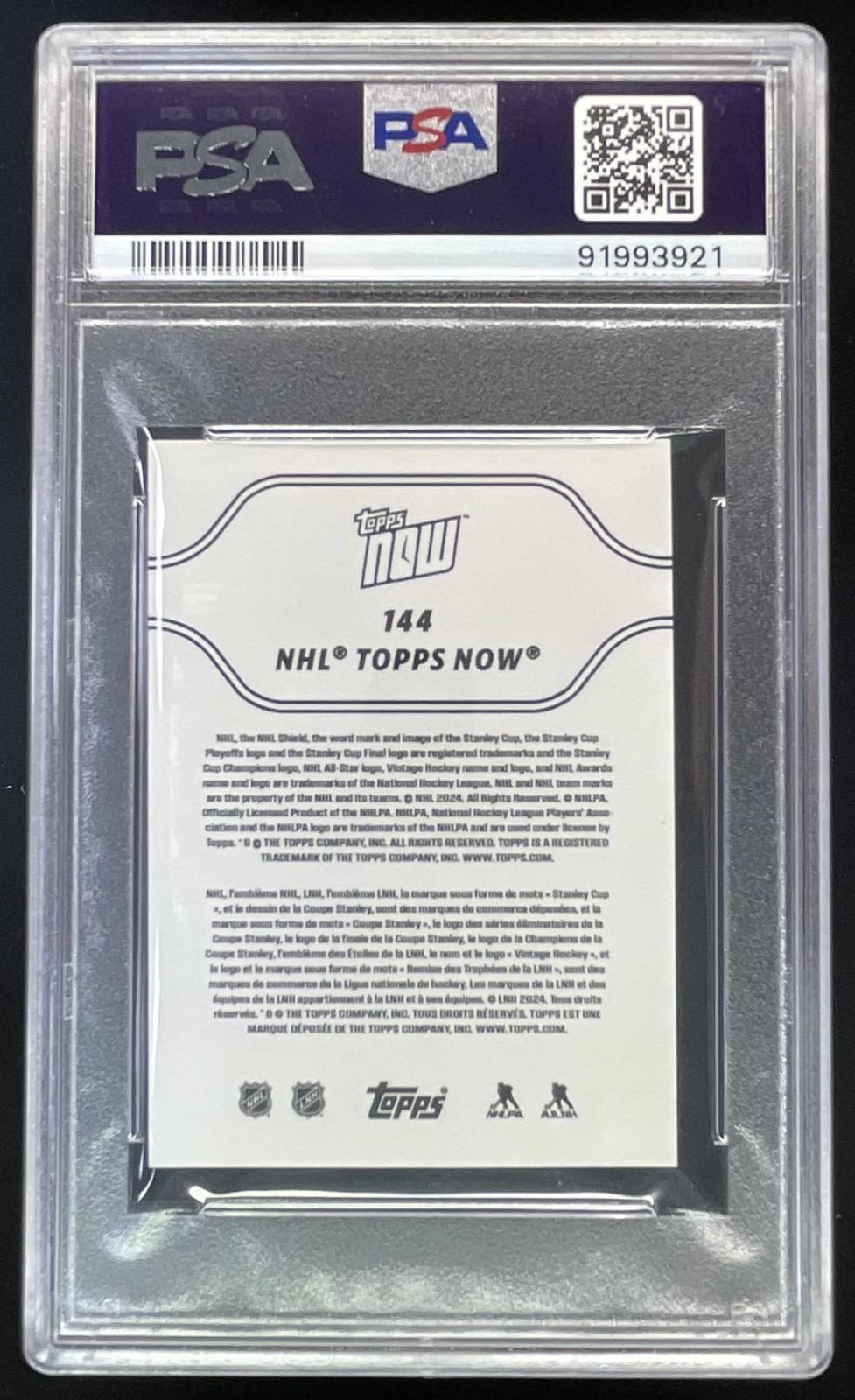 2023-24 Topps Now NHL Stickers #144 Connor Bedard PSA 10 view 2