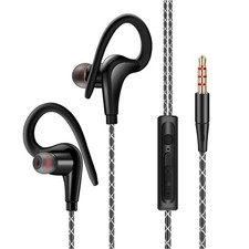Wired In-Ear Sport Hifi Earphone Earbuds Over Ear Hook Headphone 3.5mm With MIC