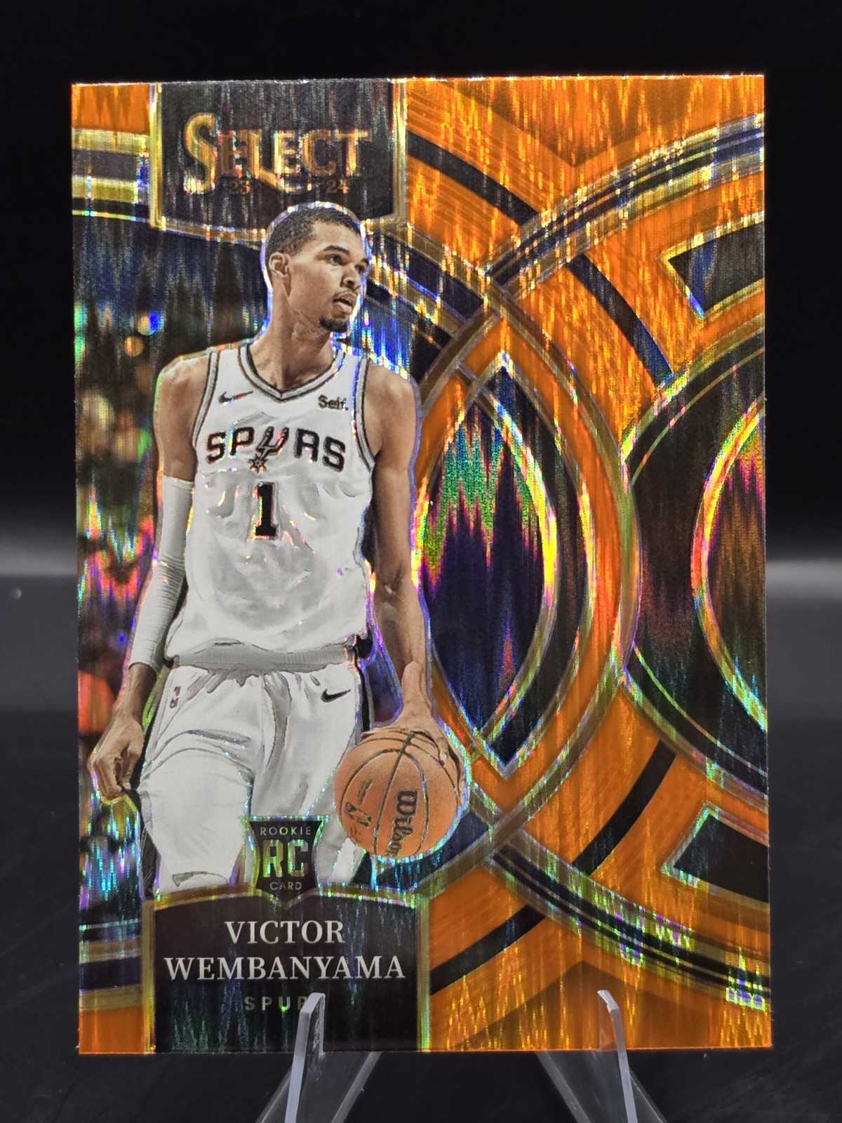 2023 Select Premier Level Orange Flash Prizm Victor Wembanyama Rookie RC