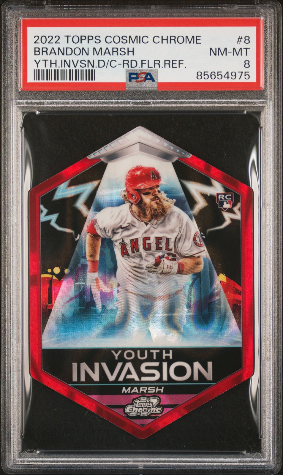 2022 Topps Chrome Cosmic #YI-8 Brandon Marsh Youth Invasion Red PSA 8 #/5