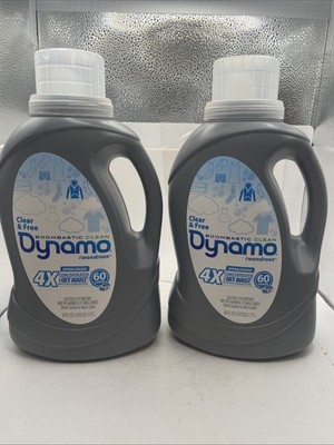 2 Pck Dynamo Clear & Free Laundry Detergent 60 Fl oz 4x Concen.  HYPOALLERGENIC