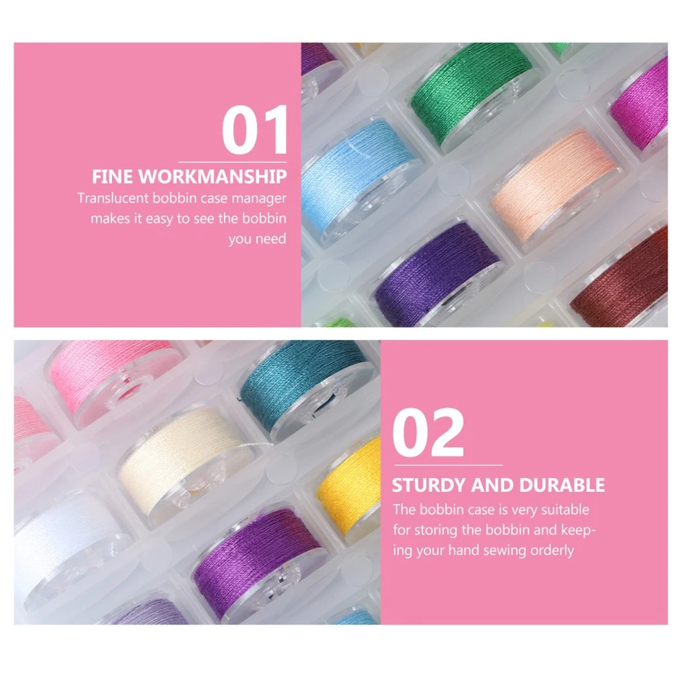 36 Pcs Embroidery Thread Bobbins and Spool Holder Polyester Sewing - Image 4 of 4