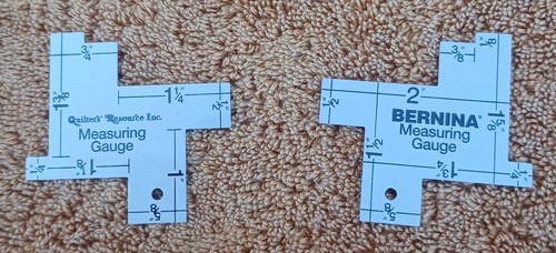 Lot of 2 Pre-Owned Bernina and Quilter's Resource Measuring Gauges - Metal