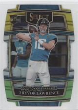 2021 Panini Select Concourse Green & Yellow Prizm Die-Cut Trevor Lawrence 16wc