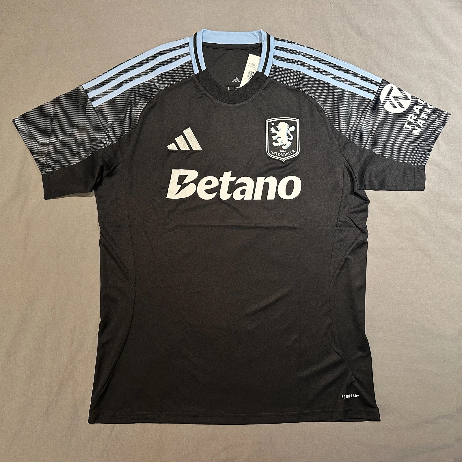 Aston Villa 25/26 Adidas Aeroready Away Secondary Jersey Soccer Premier Black L