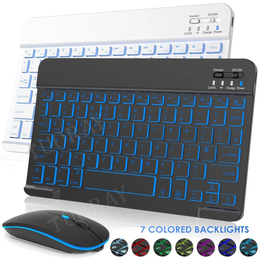 Backlit Keyboard Case Mouse For Samsung Galaxy Tab S10 Lite/A11+/A9+/S11/S9 FE