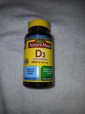 Nature Made Extra Strength Vitamin D3 5000 IU 125 mcg Softgels, 100 Count