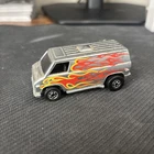 Vintage 1974 Hot Wheels Redline Chrome Super Van With Flames Hong Kong Base