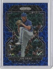 2022 Panini Prizm Jon Gray Blue Velocity Prizm #146 - Texas Rangers