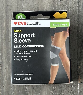 CVS Health Single Knee Support Sleeve Mild Compression Extra Large - Helps Injur