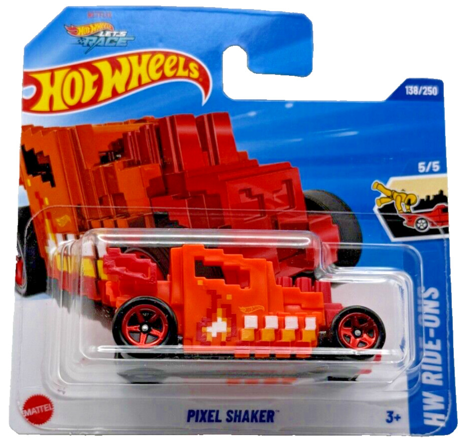 SUPER RARE 2025 HOT WHEELS RIDE-ONS #138 PIXEL SHAKER SHORT CARD!