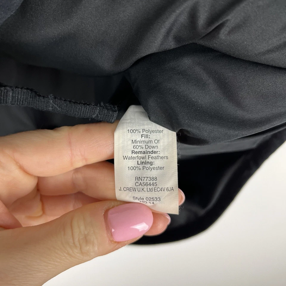 Chaleco para mujer J.CREW S espiga plumón acolchado diamante cremallera completa negro Foto 4 de 4