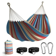 Sorbus Portable Double Hammock - Hanging Rope Bed for Two - Indoor/Outdoor Use