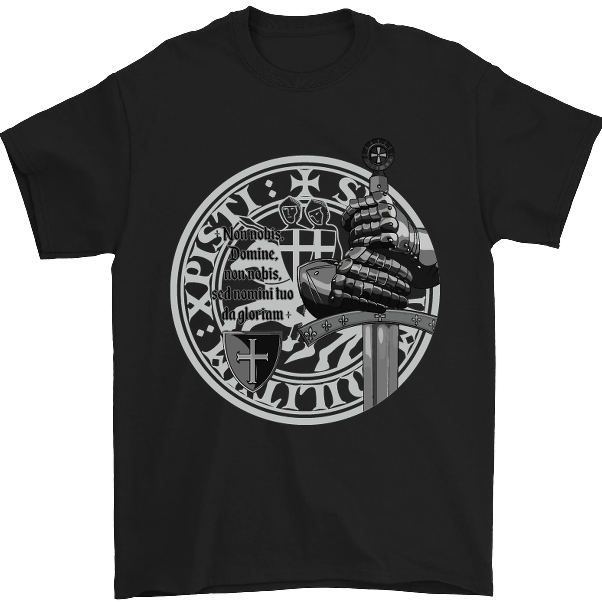 T-Shirt Uomo Cotone Cavalieri Templari &ndash; Crociati San Giorgio &ndash; Gil Dan Heavy Weight