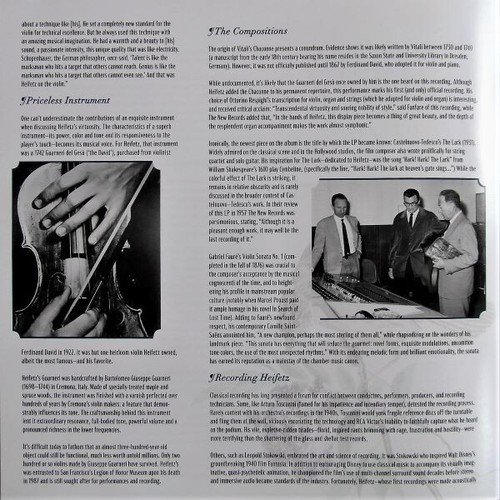 IMPEX IMP-6052 JASCHA HEIFETZ THE LARK RCA LM-2074 REISSUE LP 2024 - Picture 6 of 9