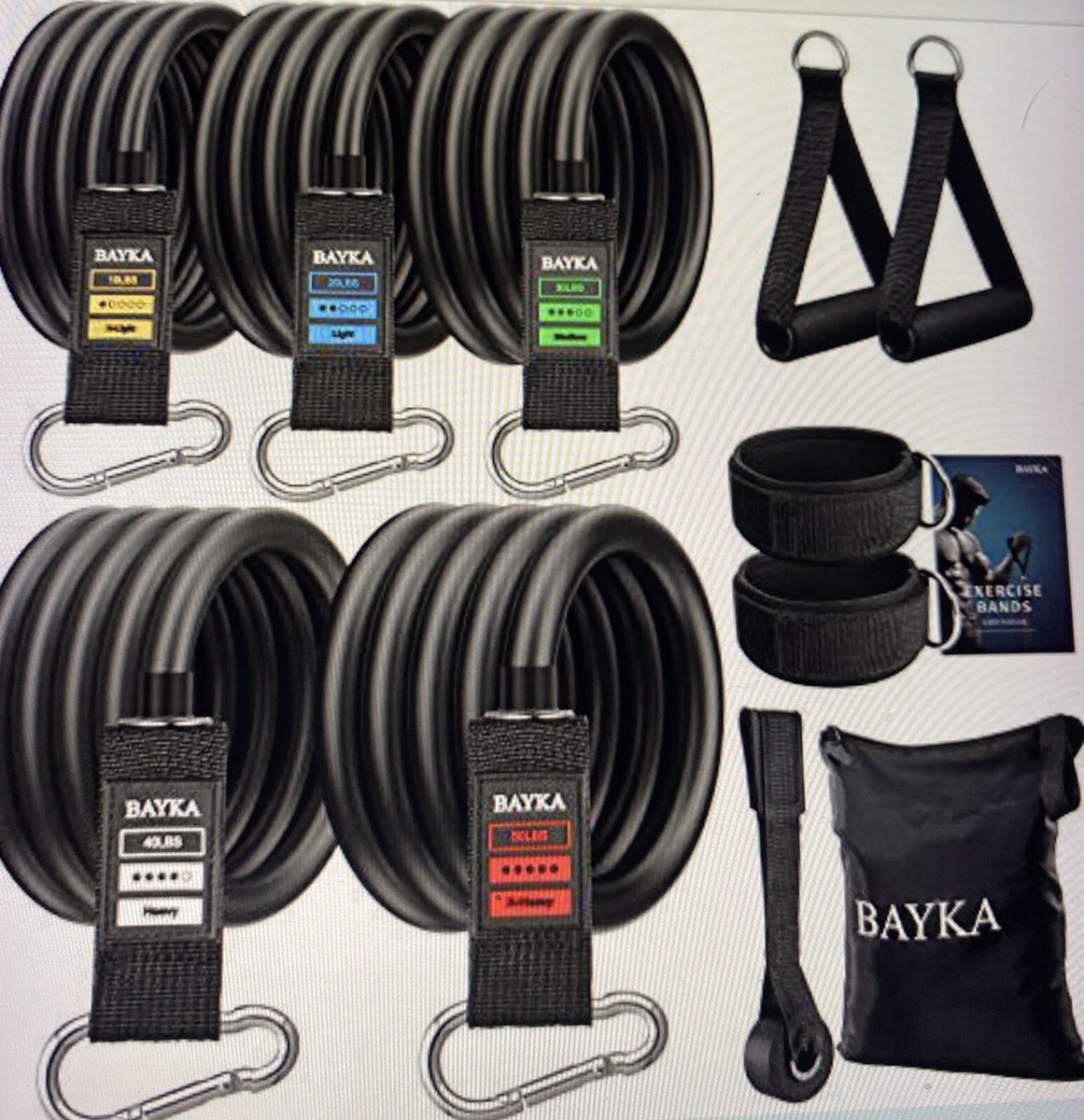 BRAND NEW BAYKA 11 PIECE EXERCISE WORKOUT GYM RESISTANCE BANDS SET