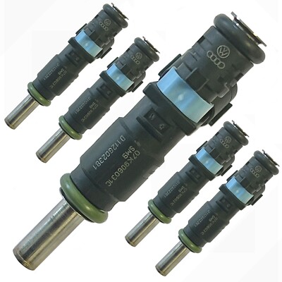 Genuine OEM VW Fuel Injectors 2.5 Jetta Beetle Rabbit Golf Passat 2007-14, 5-set