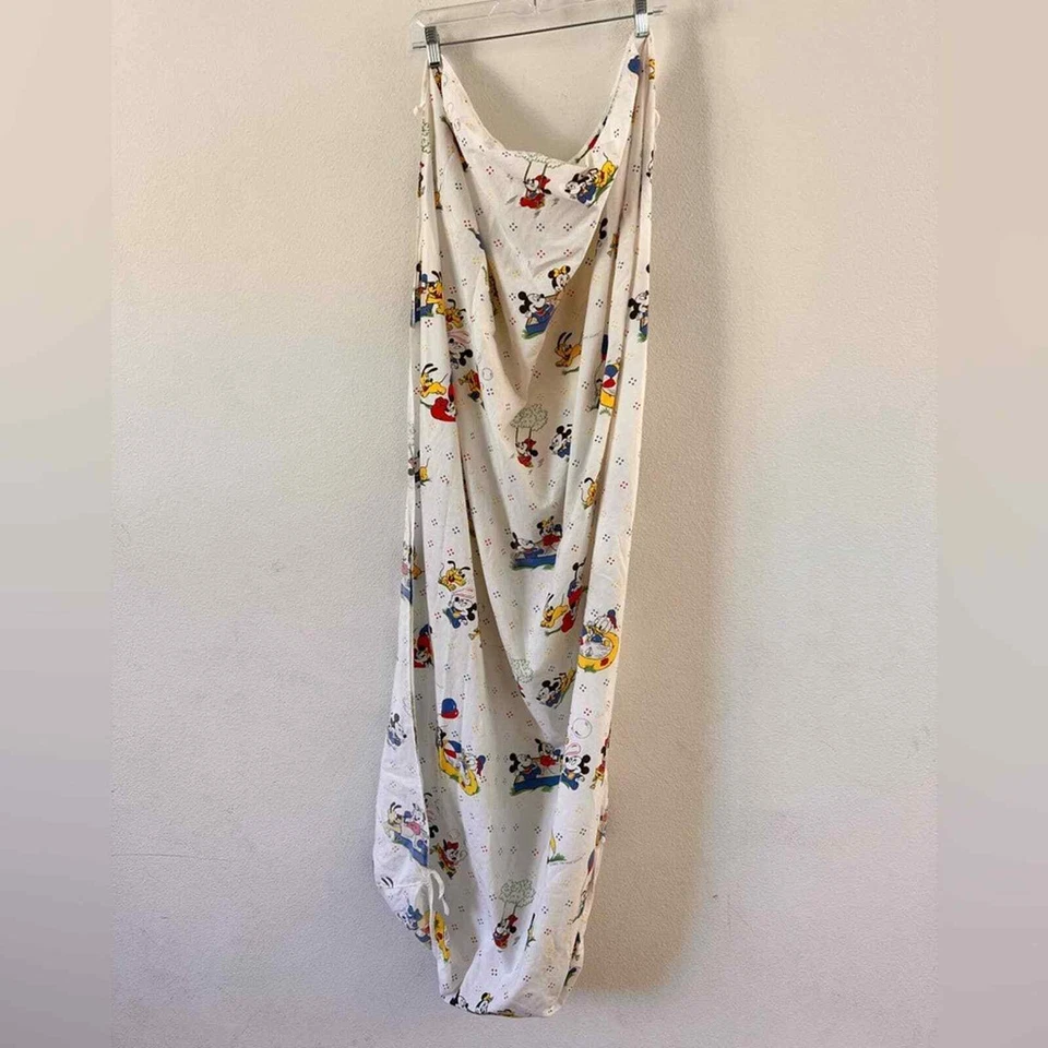 Sábana de cuna vintage 1984 The Walt Disney Company bebé Mickey Mouse Minnie Goofy Foto 4 de 4