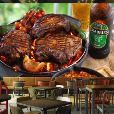 Steak Fleisch BBQ Grill Essen Tapete Wandbild Foto Restaurant Küche Dekoration