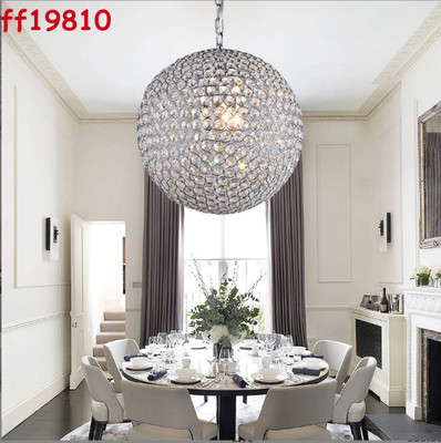 Crystal Ball Pendant Lamp Retro Sphere Restaurant Bar Kitchen Lamp Gold Chrome