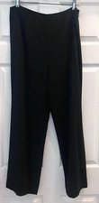 Carlisle Women Black Wool Pants 12 Vintage Wide Leg No Waist Band