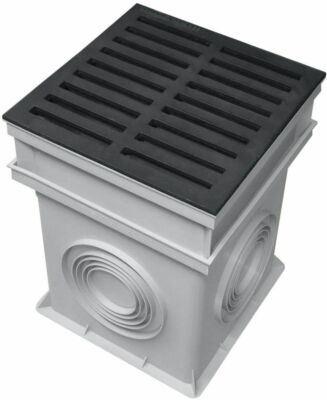 Marley Einlaufschacht 300x300mm mit Gussrost u. Aufsatz Hofa