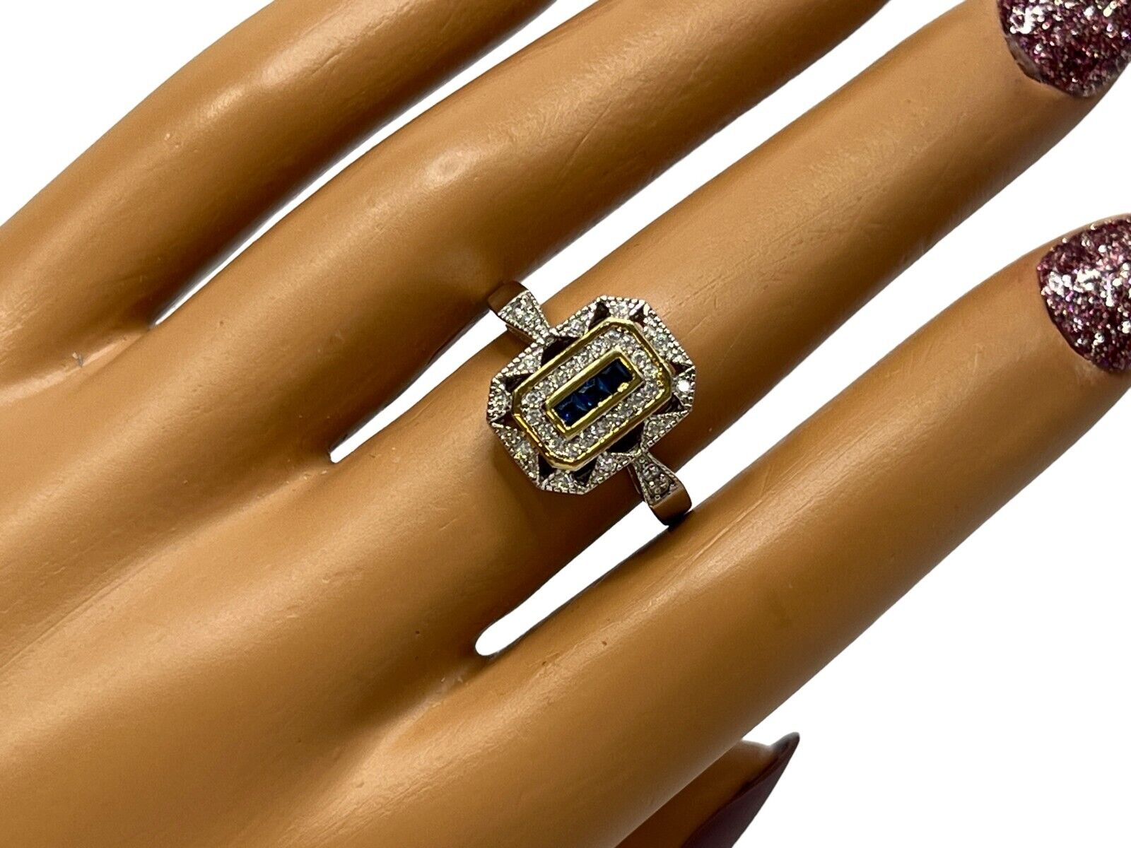Vintage Gemstone Ring for Her Blue Sapphire Lab-c… - image 15
