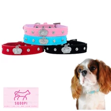 Petholder® Cute Designer Rhinestone Dog Collars With Diamond Crown For Puppy Pet
