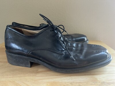 Adolfo Black Leather Mens Shoes Size 10 M 3327/1 Made in  display picture 1