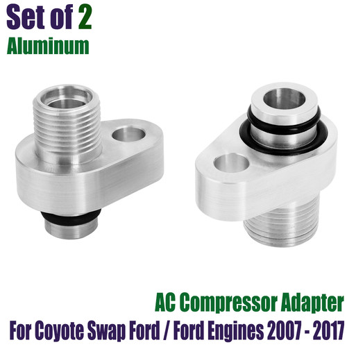 For Coyote Swap Ford AC Compressor Adapter Fittings Kit Aluminum 2007 ...