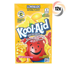 12x Packets Kool-Aid Lemonade Caffeine Free Soft Drink Mix  Fast Shipping  