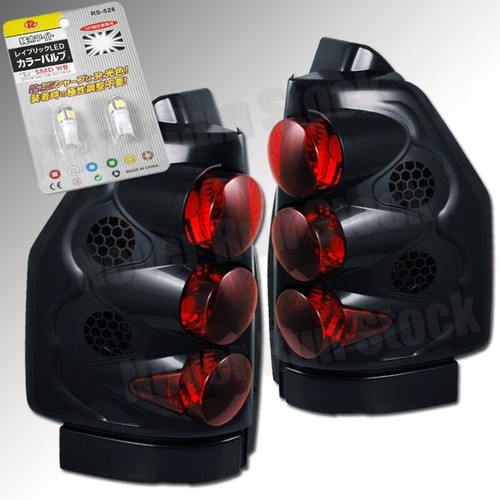 FOR GMC ENVOY / ENVOY XL 3D STYLE BLACK TAIL LIGHTS +WHITE LICENSE