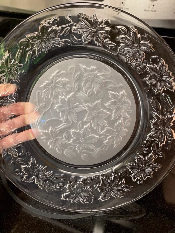 2 Princess House Fantasia Crystal 10” Dinner Plates, Frosted Bottom, #511