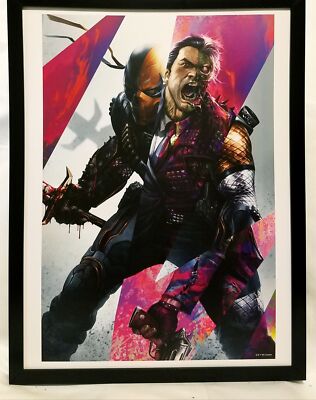 Two-Face vs. Deathstroke by Francesco Mattina FRAMED 12x16 Art Print DC Comics P