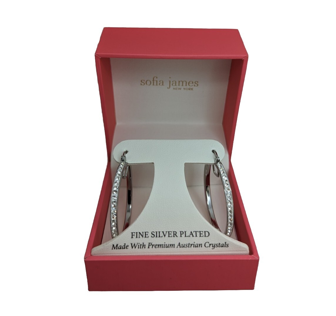 SOPHIA JAMES Austrian Crystal Rhinestone Fine Silver-Plated