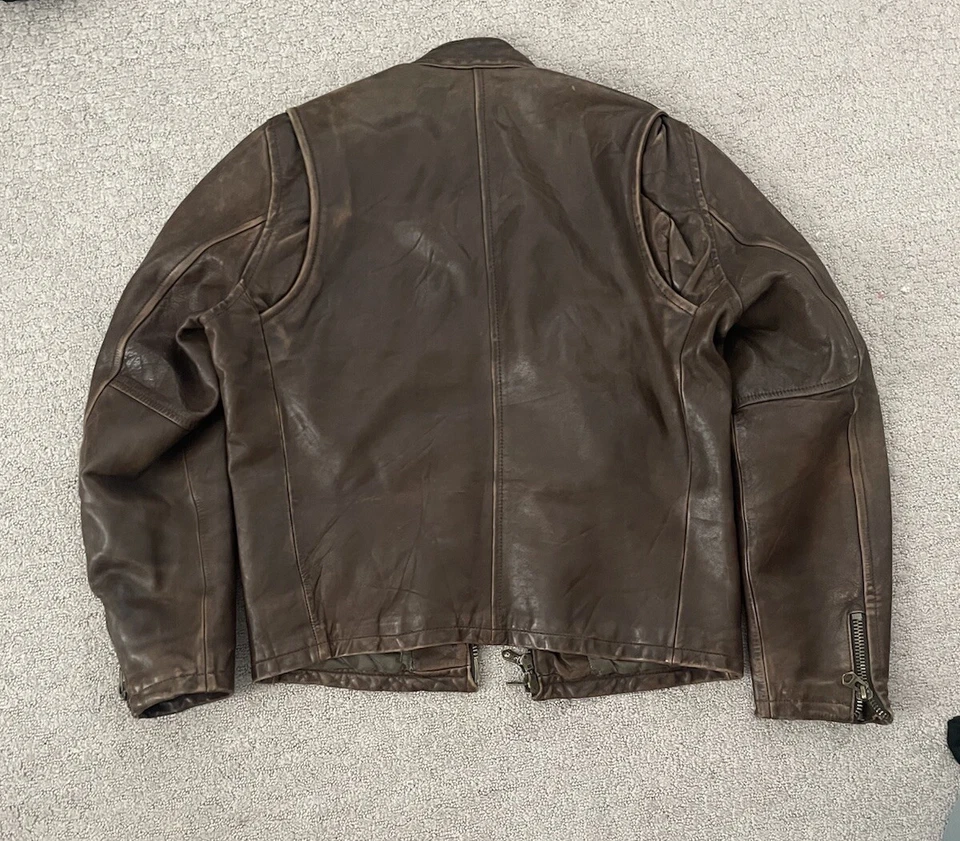 Ezra Fitch Cafe Racer Leather Jacket Size Large - Image 3 of 4