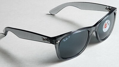 Brand New Ray-Ban Sunglasses Transparent Gray w/Blue Polarized Lenses.