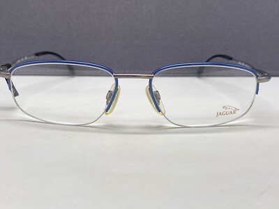 Men Eyeglasses Frames Blue Half Rim Large XL 3323 Metal Rectangular Germany