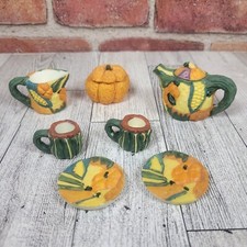 Vintage Harvest Mini Tea Set Resin Doll Miniature Tea Set