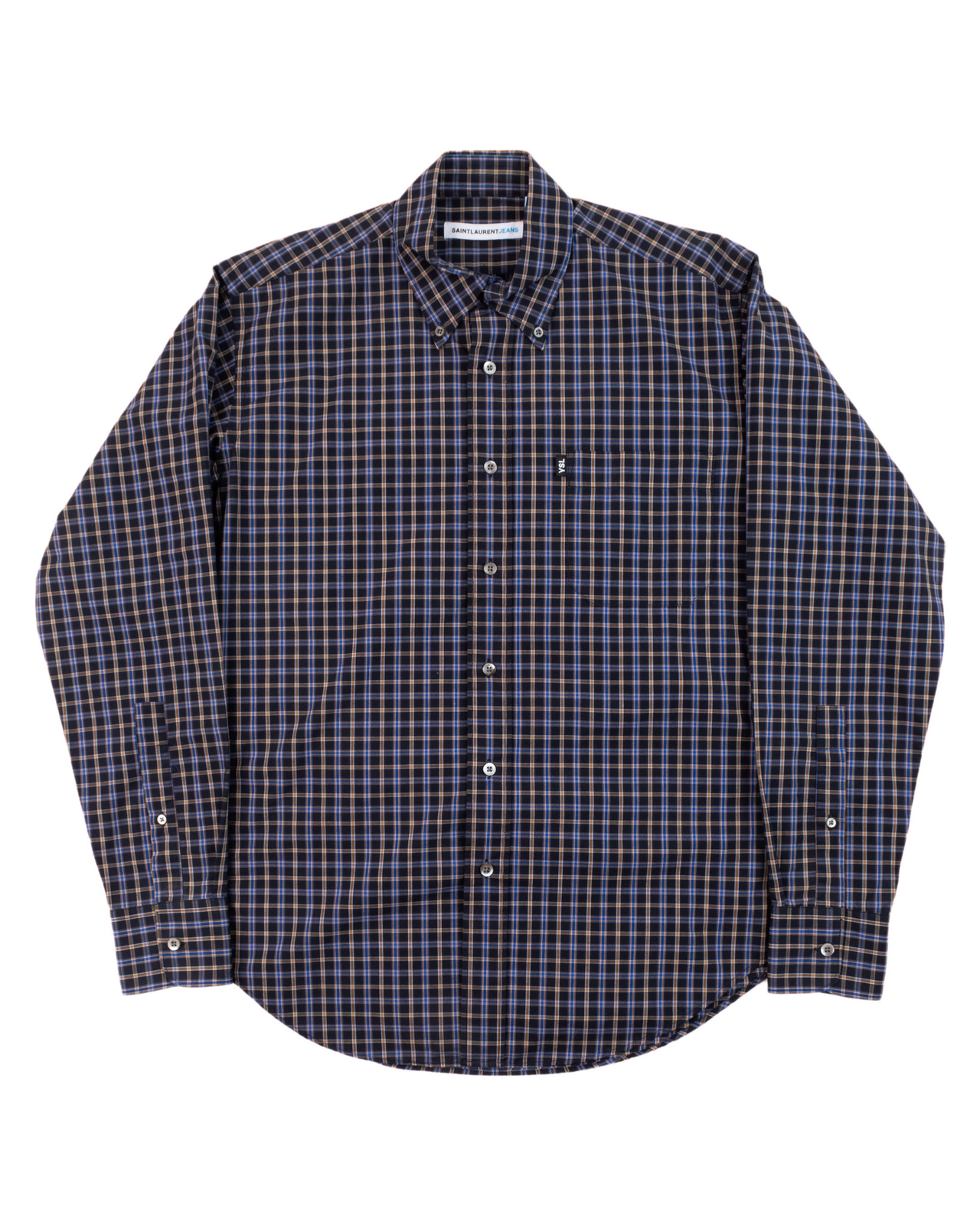 Camicia classica jeans Saint Laurent manica lunga a quadri taglia M