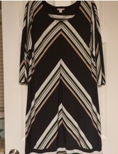 Womens Est. 1946 Black Green Striped Knee Length Dress Size XL