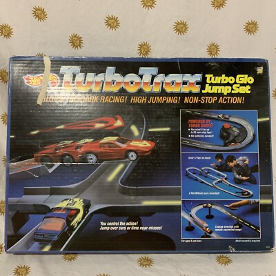 Vintage Hot Wheels Turbo Trax Glo Jump Set 3243 Turbotrax 1986