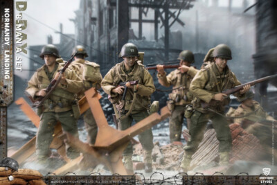 ミリタリー Rare Custom Made Military Combat Soldier Crazy Figure 1/12 WWII U.S. Army On D-Day Deluxe Edition CF-LTY001