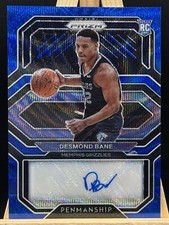 2020-21 Prizm Basketball Desmond Bane RC Rookie Auto Penmanship Blue Wave RP-DBN