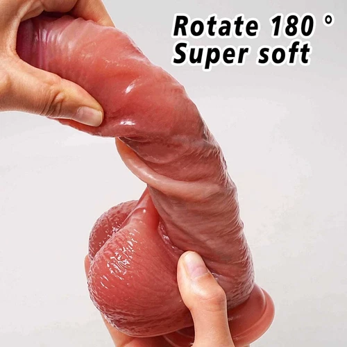 Realistic Dildos for Women Skin Sliding Foreskin Testicles Dildo Anal Vaginal SM - Picture 14 of 51