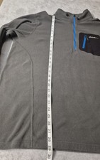 Eddie Bauer Men's Gray Polartec Fleece 1/4 Zip Mock Neck Pullover Sweater 2XL