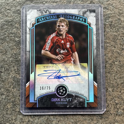 Dirk Kuyt Auto /75 blau 2022-23 Topps Museum Collection Liverpool 
