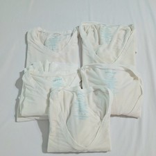 Tommy John Second Skin Light Air V-Neck Undershirts White Tee Mens M Set Of 5