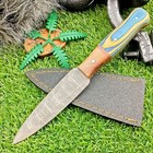 Handmade DAMASCUS STEEL KNIFE Boot Knife, Dagger knife , W/SHEATH TN-9981